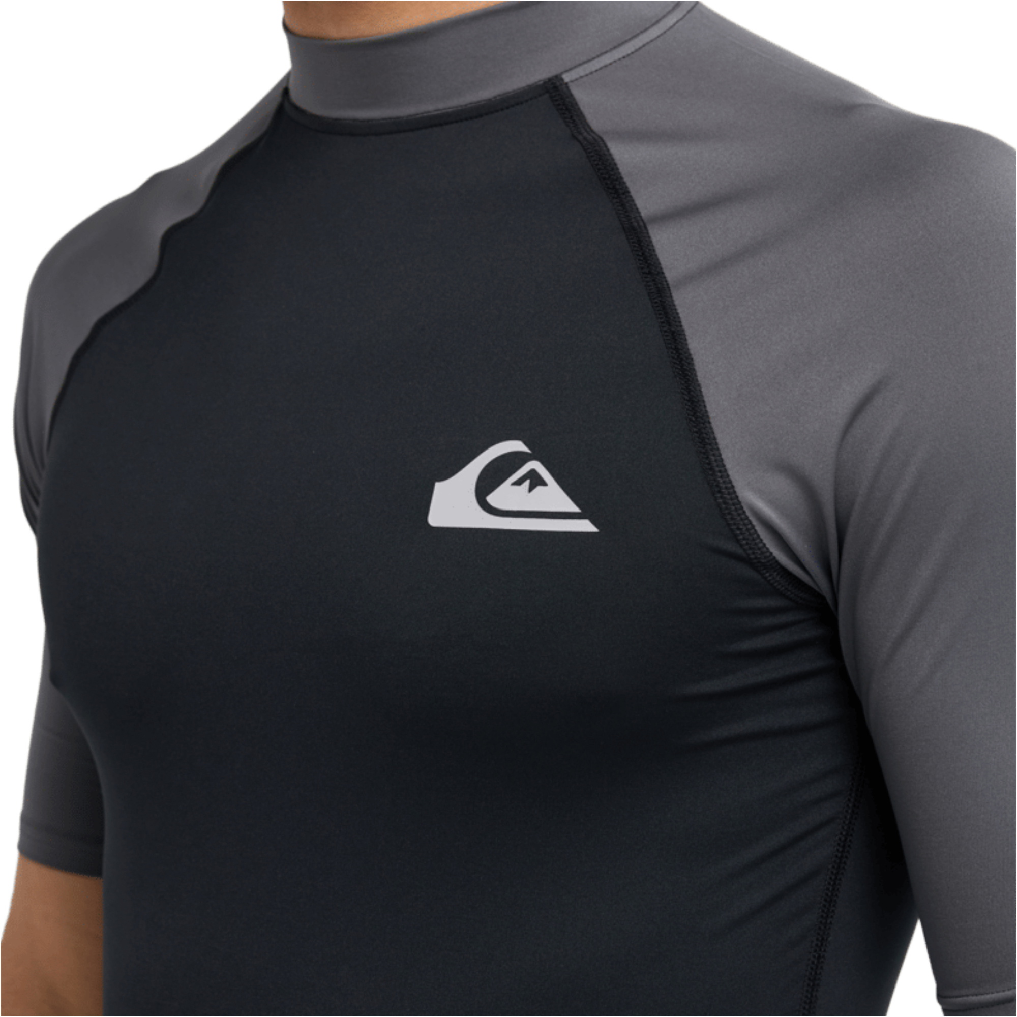 2026 Quiksilver Mens Everyday UPF50 Short Sleeve Rash Vest AQYWR03130 - Black / Iron Gate